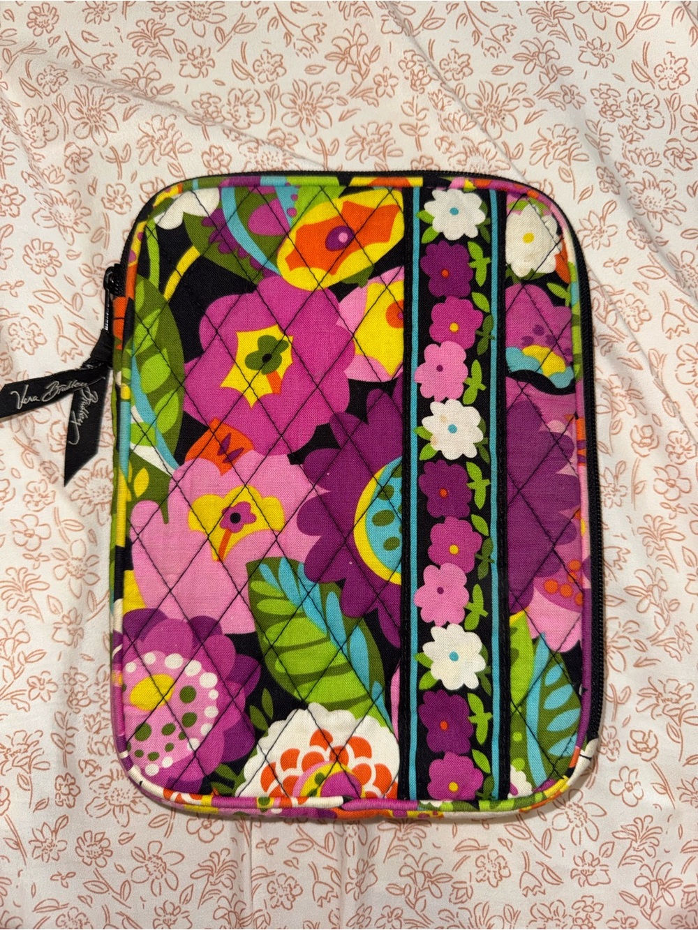 Vera Bradley Quilted Floral Tablet Sleeve in Purple Pink Multi
